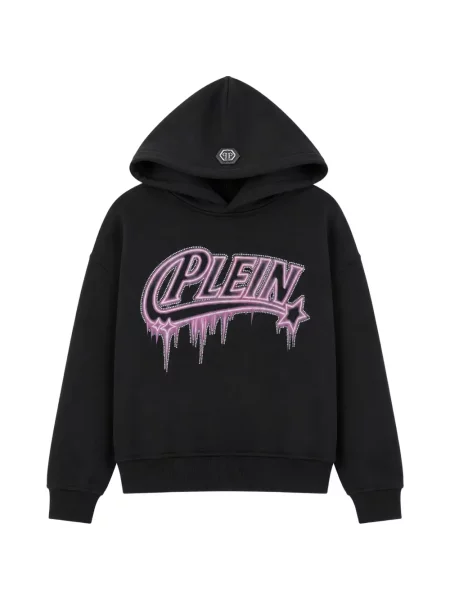 Bluza z kapturem dziecięca Philipp Plein czarna