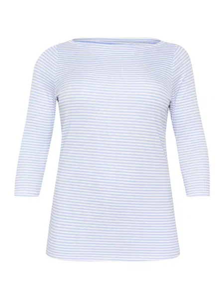 KAFFE CURVE Tricou Malle azuriu alb