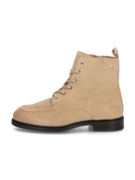 Šněrovací semišové kotníkové boty Tommy Hilfiger béžové