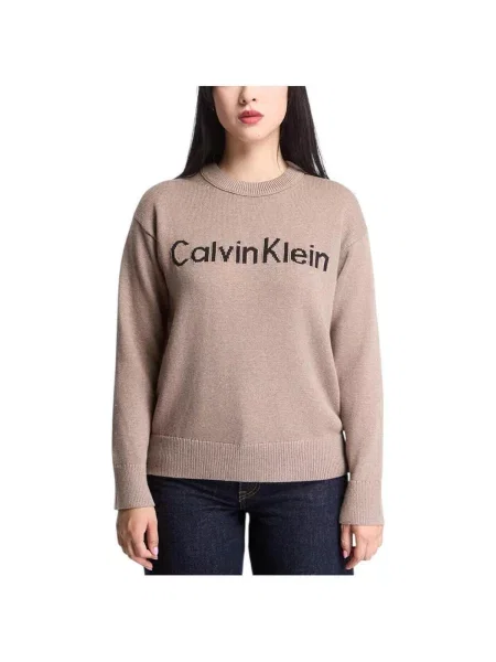 Calvin Klein Jeans Pulover deschis / negru maro