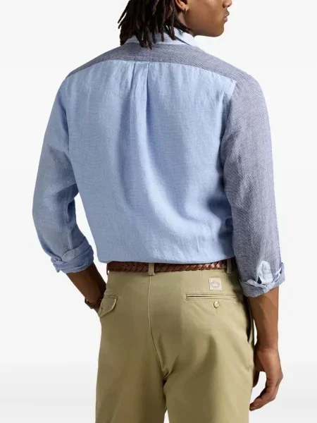 Șapcă Polo Ralph Lauren din fleece cu dungi cu volane albastru