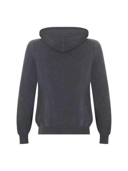Bluza z kapturem Fedeli z kaszmiru casual szara