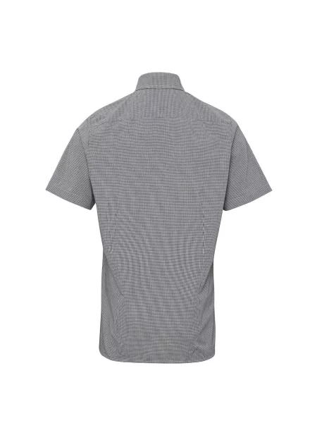 Koszula Z Krótkim Rękawem W Kratkę Micro Gingham biała
