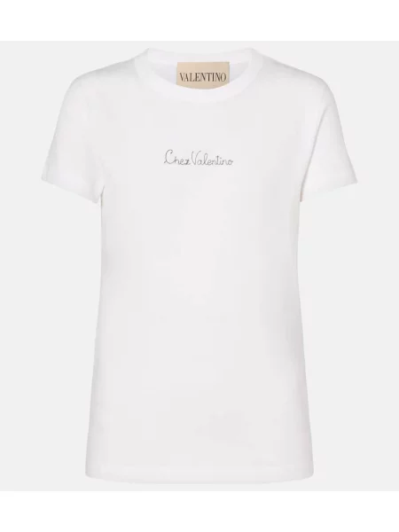 Tricou Valentino din jerseu alb