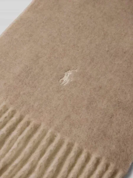 Polo Ralph Lauren szalik z dodatkiem wełny gładki beżowy