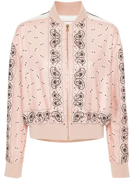 Geacă bomber Palm Angels cu imagine cu model paisley roz