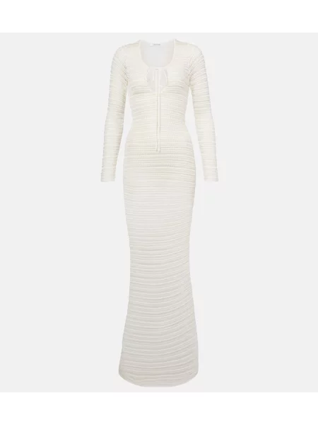 Rochie maxi Aya Muse transparente de costum alb