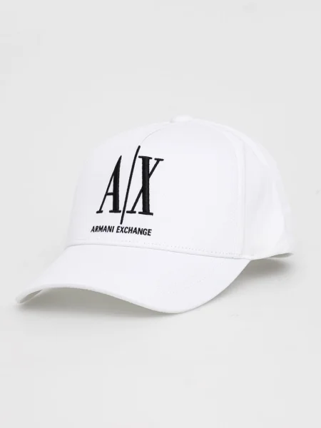 Шапка Armani Exchange с апликация бяло