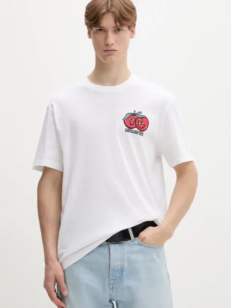 AllSaints T-shirt basic MUTUAL beżowa