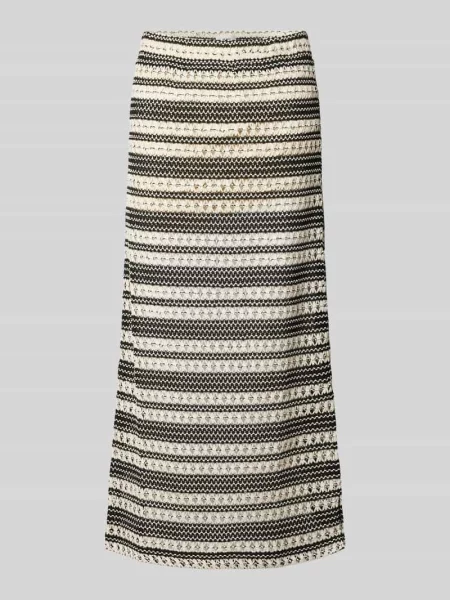 Długa spódnica z dzianiny ze wzorem w paski model ‘Arthine’ Object czarna