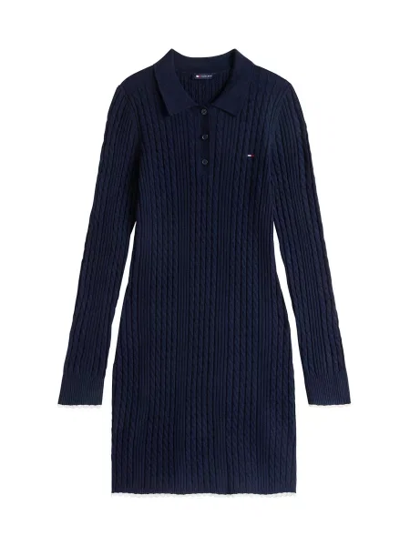 Tommy Jeans Rochie tricotat albastru marin alb
