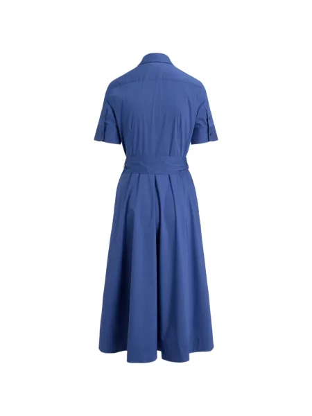 Cu centură rochie midi Lauren Ralph Lauren albastru