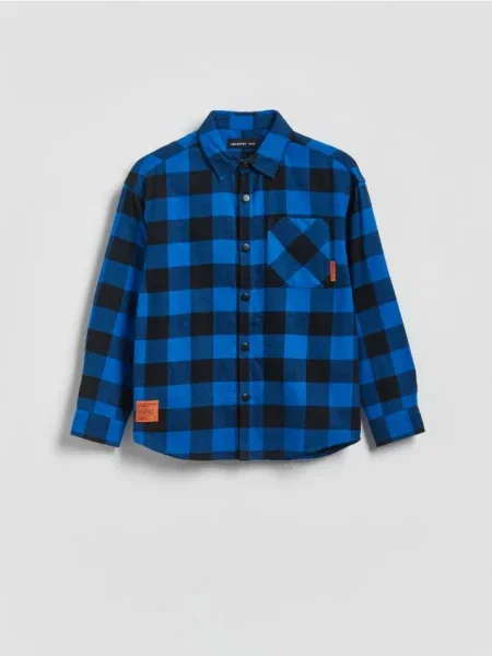 Рубашка в клетку Reserved синяя