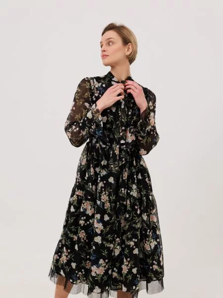 Alnest Сукня міді Шовк чорний