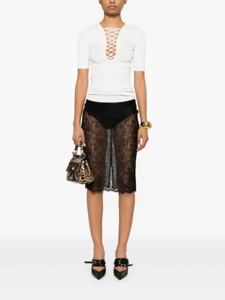 Top Elisabetta Franchi tricotate alb
