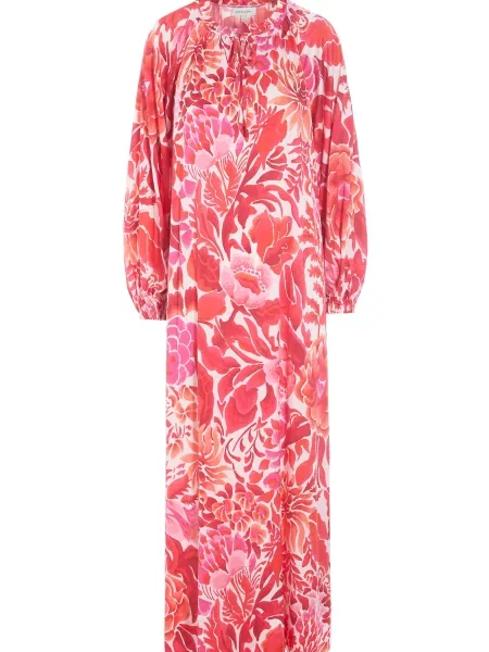 Dea Kudibal Obleka Zariadea ognjeno rdeča bela