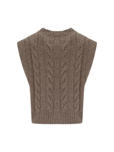 Sweter Weekend Max Mara wełniany brązowy