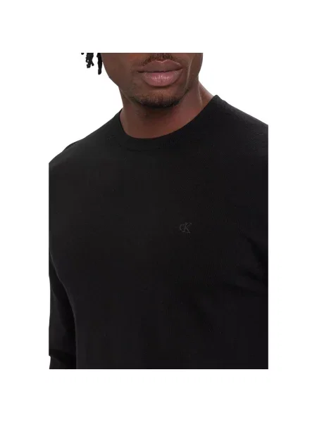 Sveter Calvin Klein Jeans z merina čierna