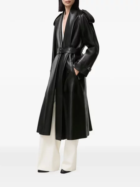 Palton Burberry din piele negru