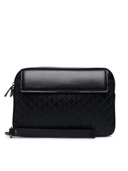 Calvin Klein Válltáska Refined Emblem Mix Pouch W/ Hand fekete