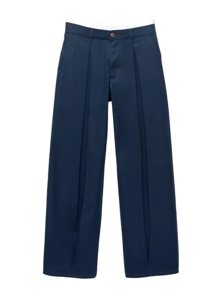 Pull&Bear Pantaloni cutați bleumarin