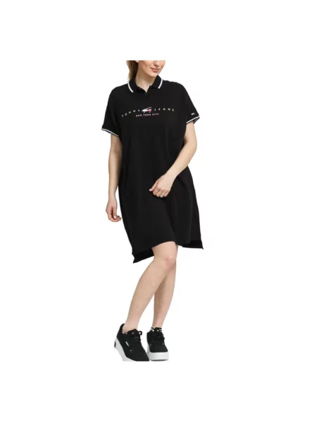 Sukienka Tommy Hilfiger z logo czarna