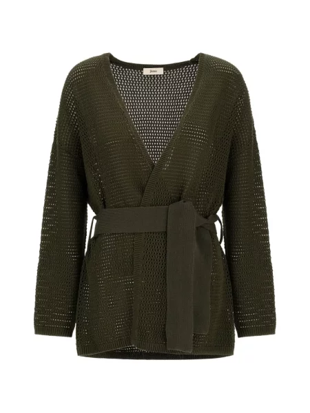 Cu centură cardigan Herno tricotate verde