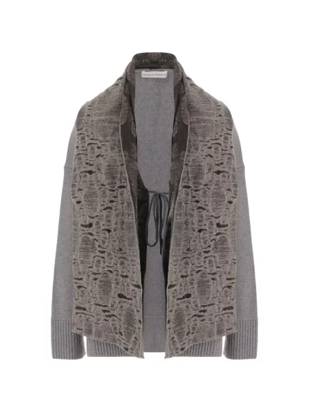 Cardigan Niccolò Pasqualetti cu broderie gri