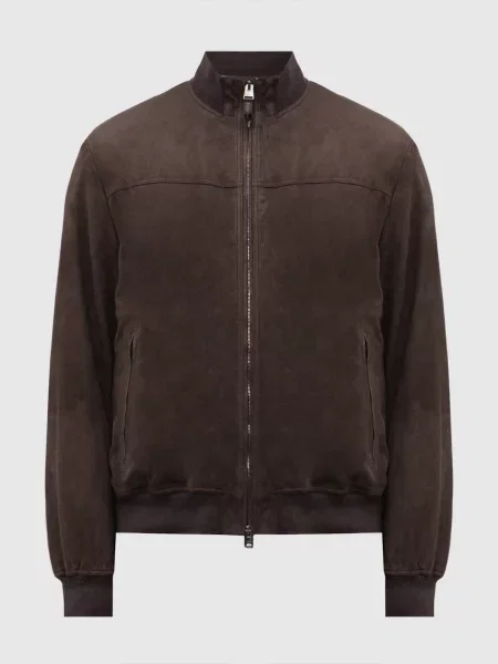 Замшева куртка Canali коричнева