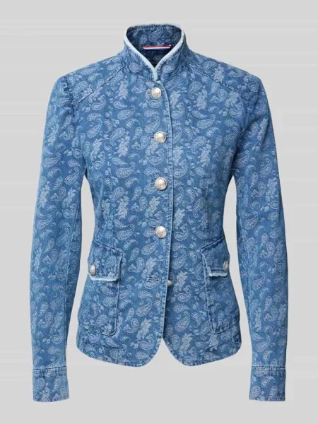 Kurtka jeansowa z mieszanki bawełny i lyocellu z z patką White Label niebieska