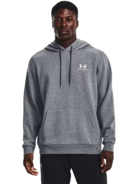Majica s kapuljačom Under Armour od flisa sa dugačkim rukavima siva