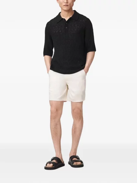 Dzianinowa koszulka polo Allsaints czarna