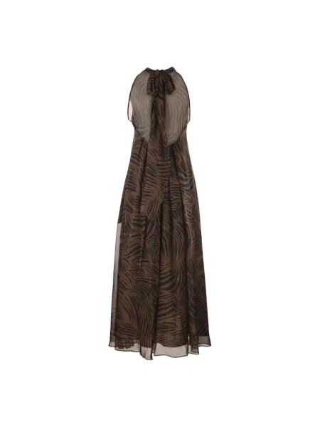 Sukienka maxi Max Mara brązowa