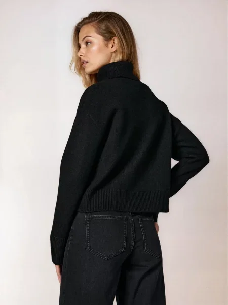 Гладка водолазка basic чорний