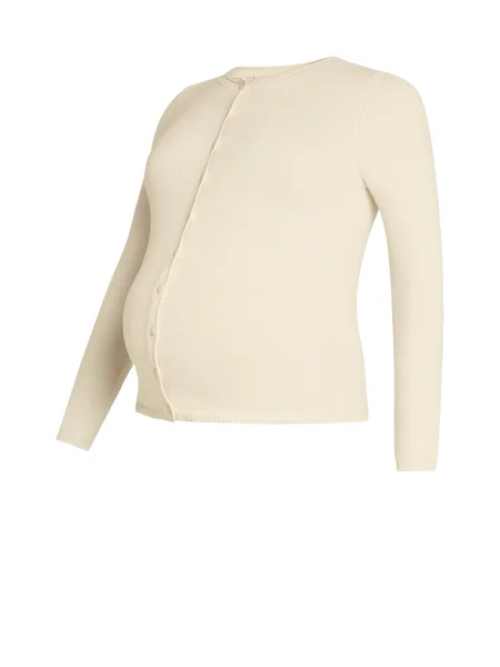 Only Maternity Geacă tricotată OLMLOYAL crem