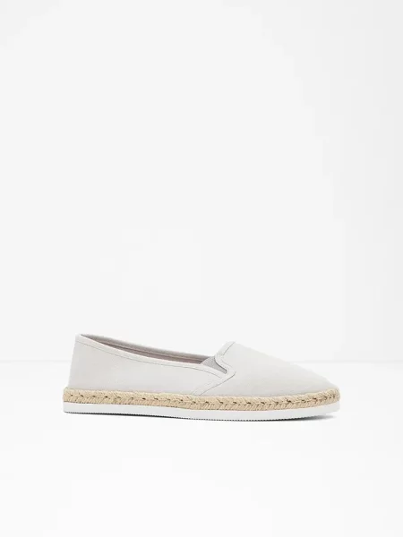Espadryle z efektem rafii szare