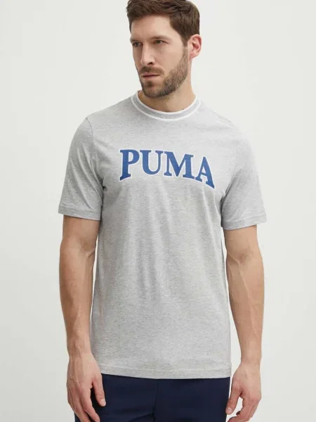 Тениска Puma SQUAD с апликация сиво