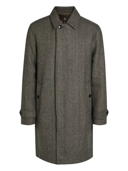 Palton Paige cu model herringbone maro