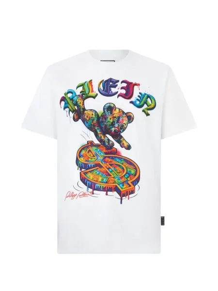 Tricou Philipp Plein cu imagine alb