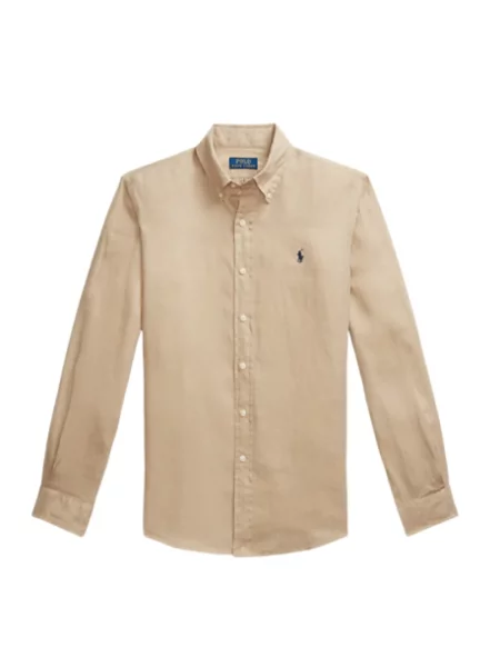 Koszula casualowa o kroju slim fit z czystego lnu Polo Ralph Lauren beżowa
