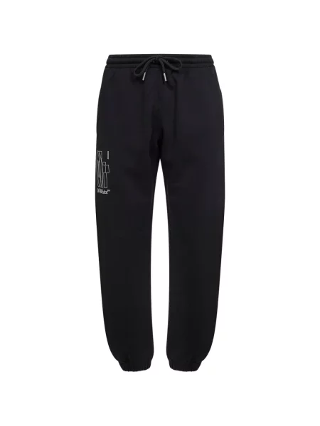 Pantaloni Off-white alergare cu autograf alb