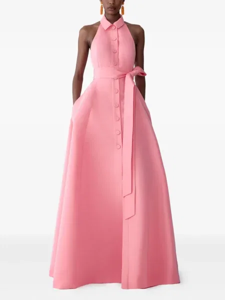 Rochie Carolina Herrera cu gât halter roz