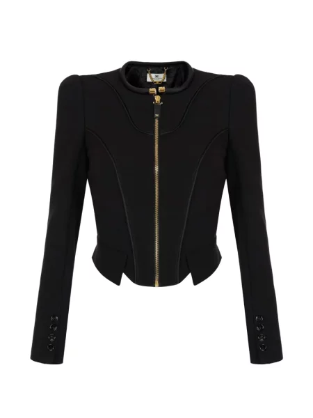Geacă Elisabetta Franchi din satin negru