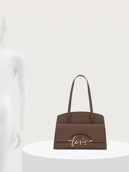 Кожаная сумка шоппер Love Moschino