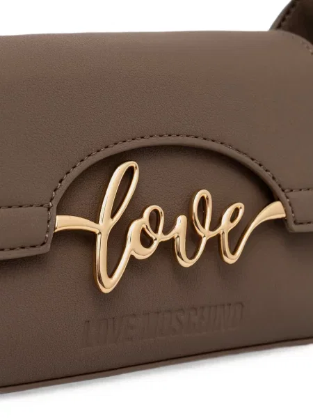 Geantă Love Moschino cu autograf maro