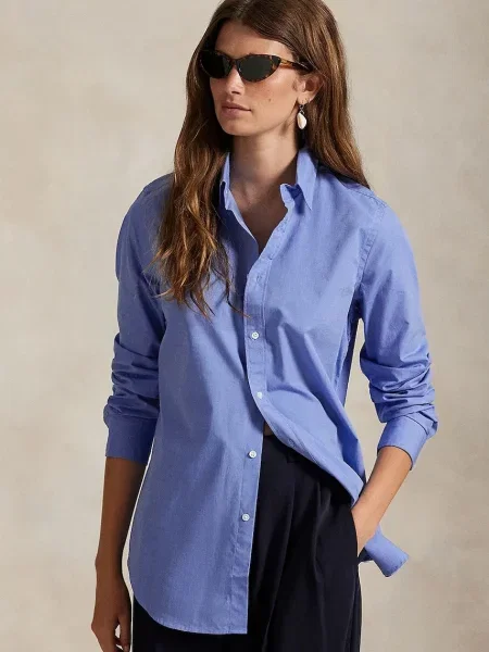 Polo Ralph Lauren košeľa dámska s elastanom modrá