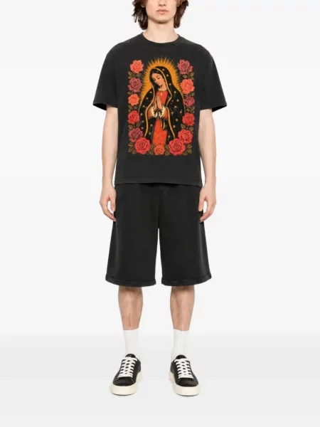 Tricou Melt cu imagine cu decolteu rotund negru