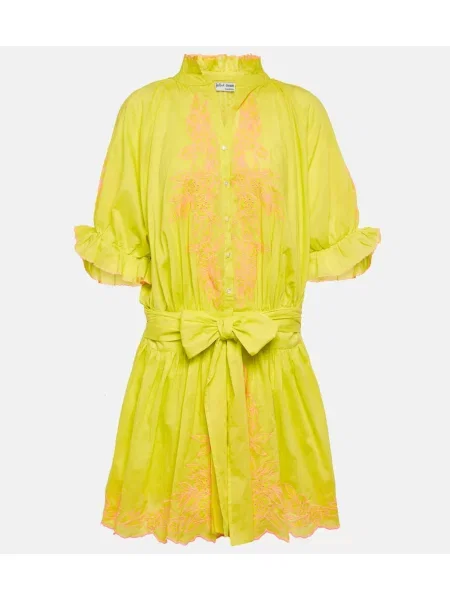 Haftowana wielobarwność koszula Juliet Dunn w kwiatki żółta