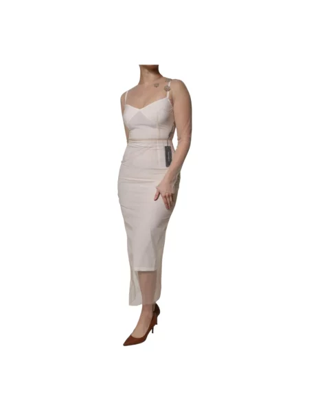 Sukienka midi Dolce And Gabbana tiulowa biała