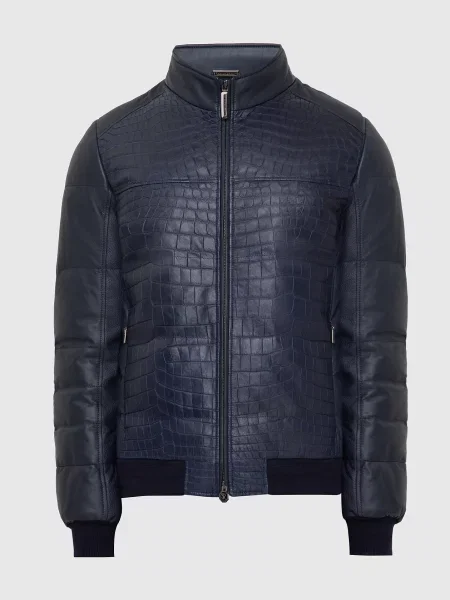 Кожаная куртка Stefano Ricci синяя